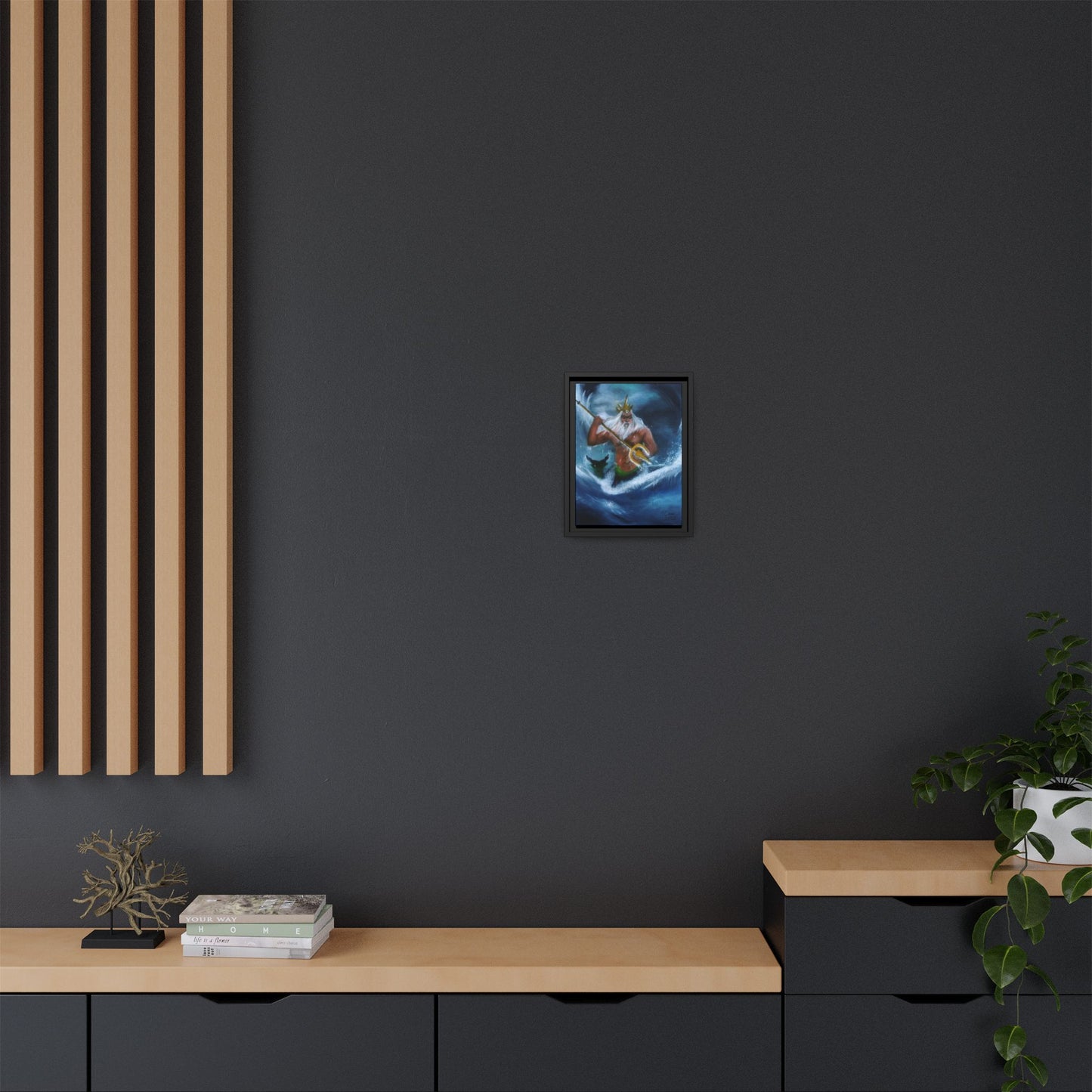 Trident of Final Tides - Framed Canvas Print