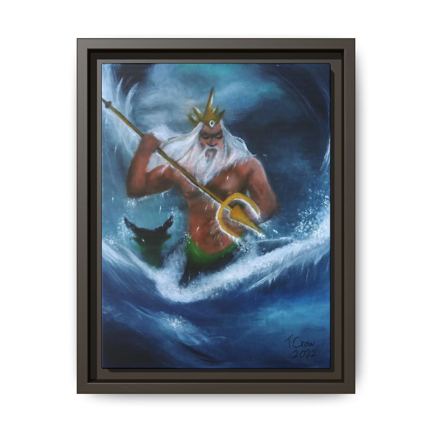 Trident of Final Tides - Framed Canvas Print