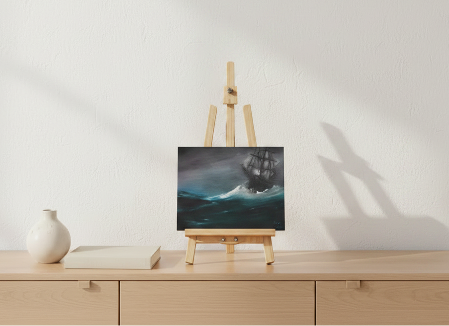 Stormy Seas - Original Painting 8" x 10" Crow's Perch Artworks