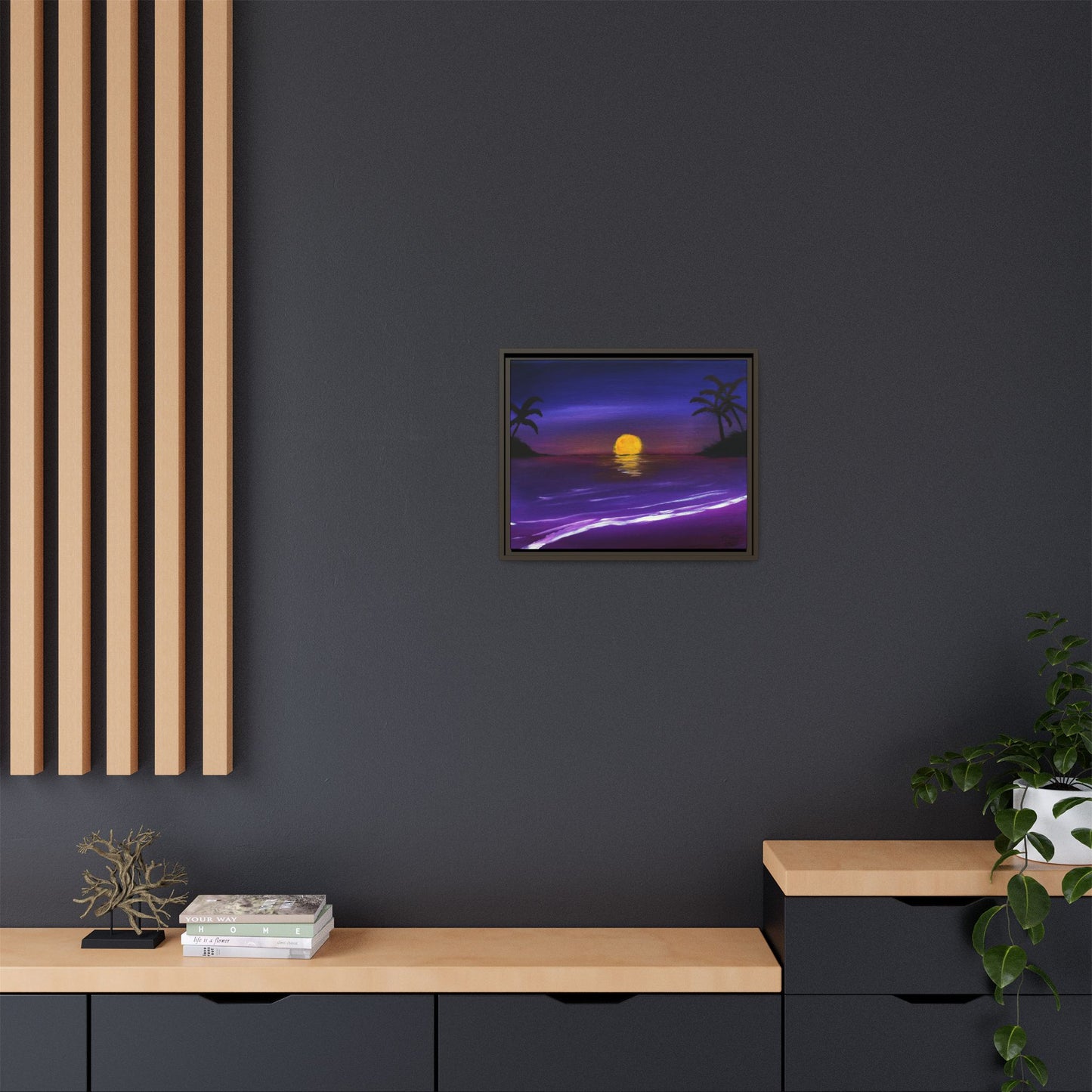 Amethyst Shore - Framed Canvas Print