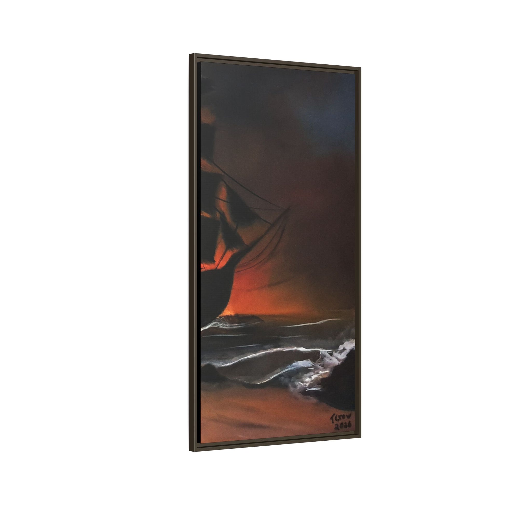 Pirate Ship Panel 3 - Framed Canvas Print Printify