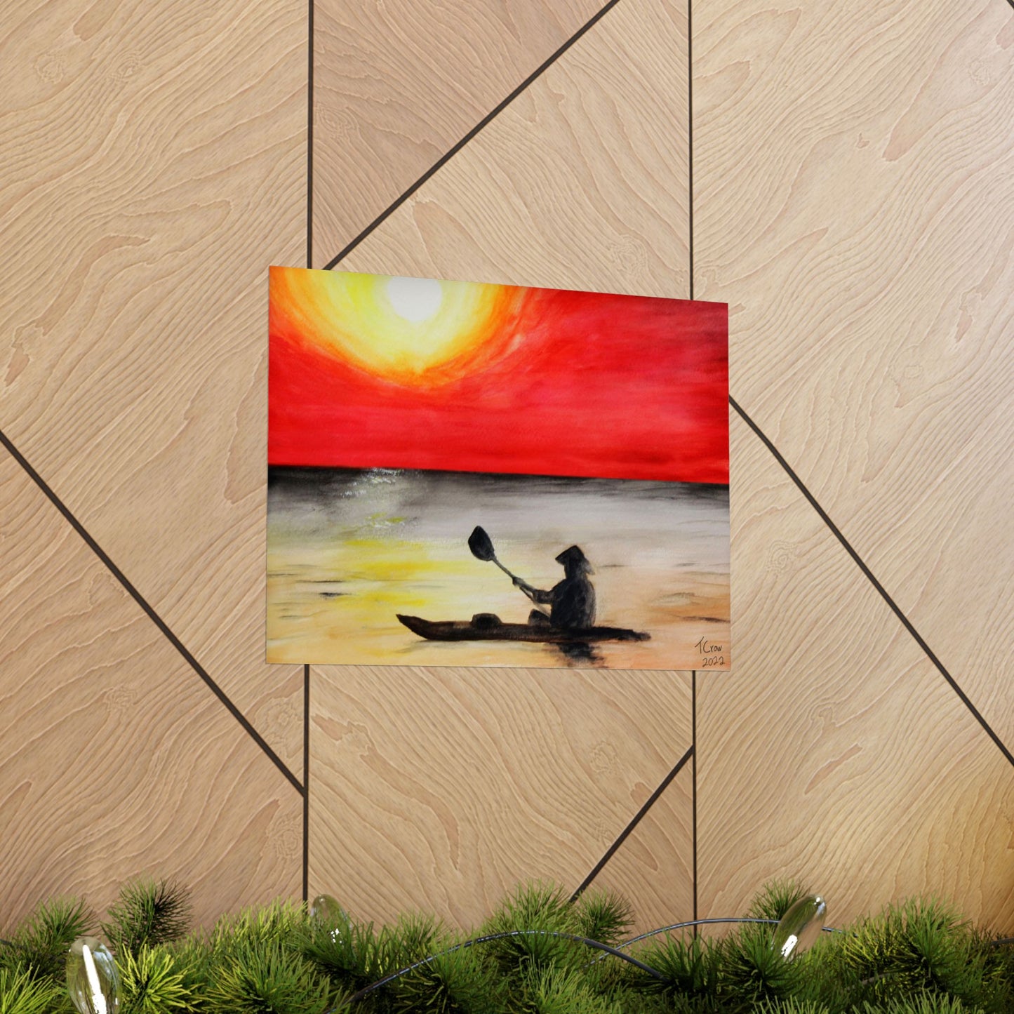Kayaker at Sunset - Matte Poster Print