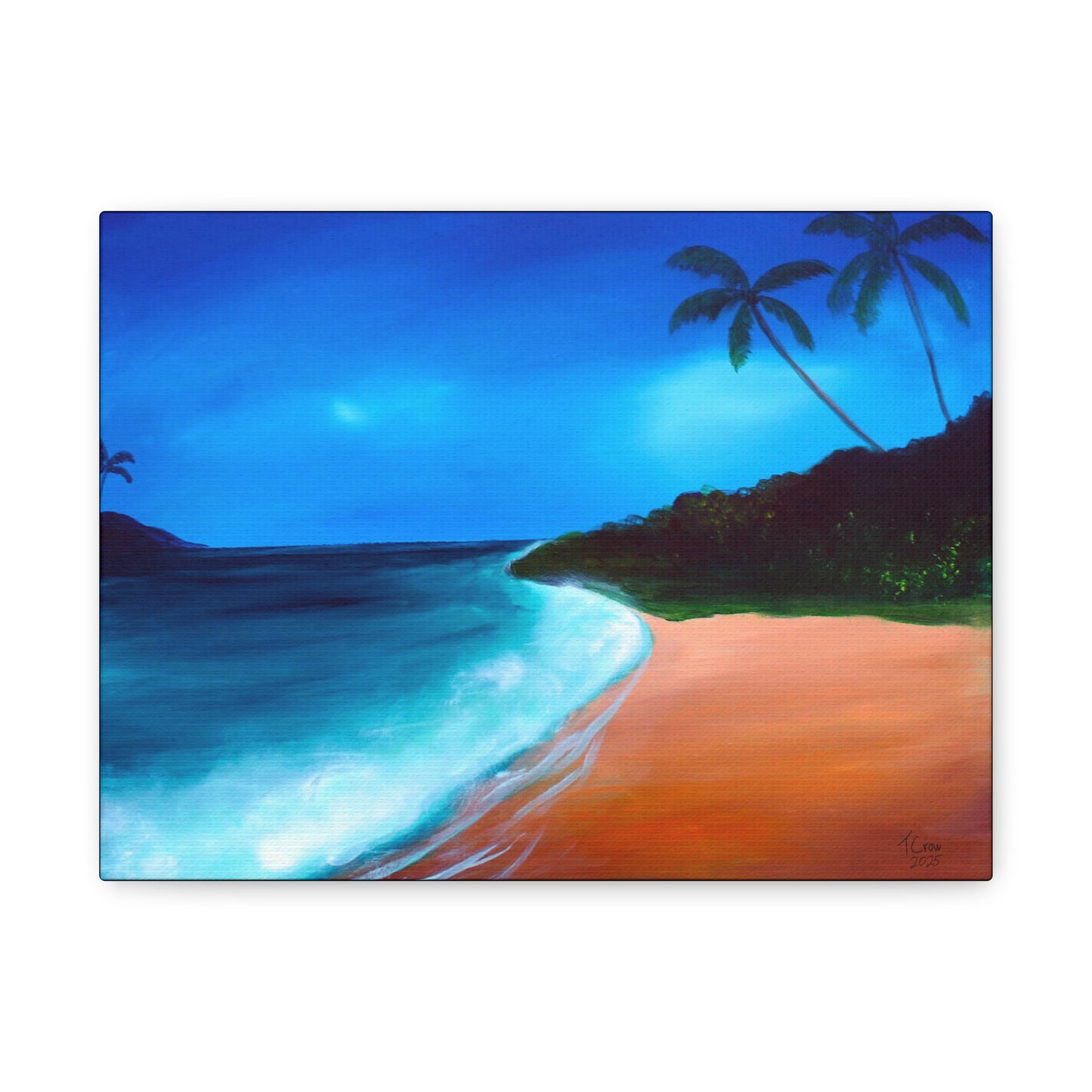 Beach Sunset Canvas Wall Art - Tropical Ocean Decor