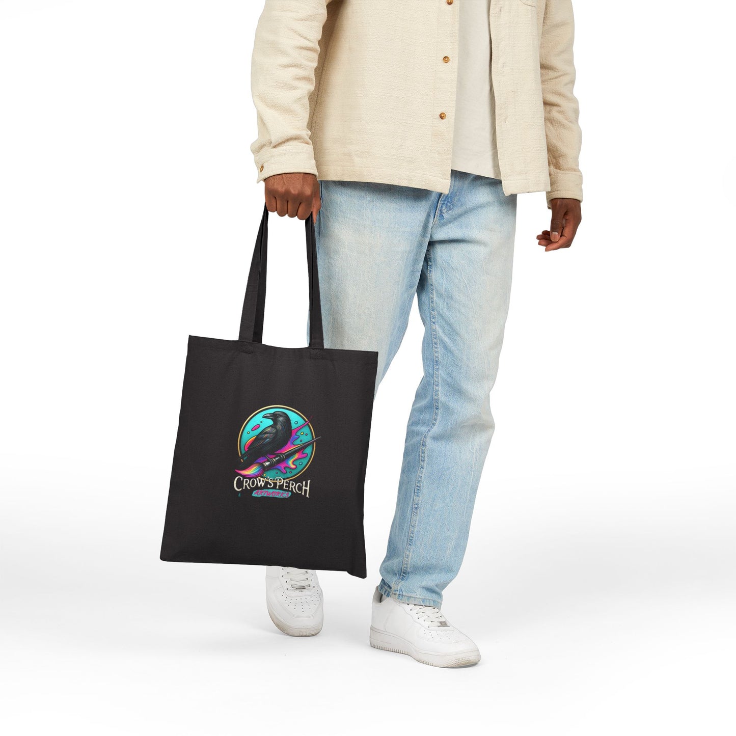Crow's Perch Artworks Canvas Tote Bag, Eco-Friendly Shopping Bag