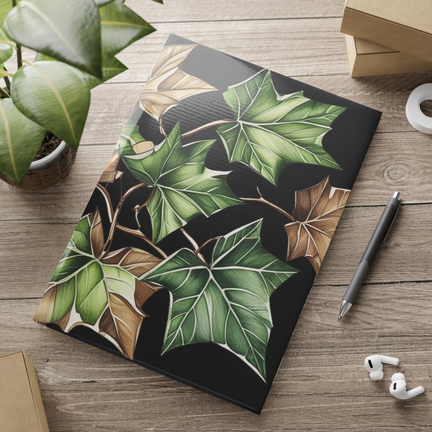 Elegant Ivy Hardcover Notebook - Journal for Nature Lovers, Perfect for Gifts, Personalize Your Thoughts, Eco-Friendly Stationery, [...]