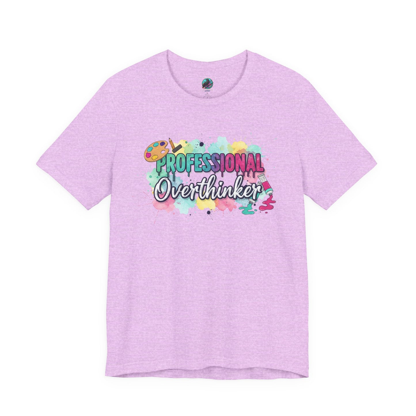 Professional Overthinker T-Shirt - Colorful Watercolor Graphic Tee Printify