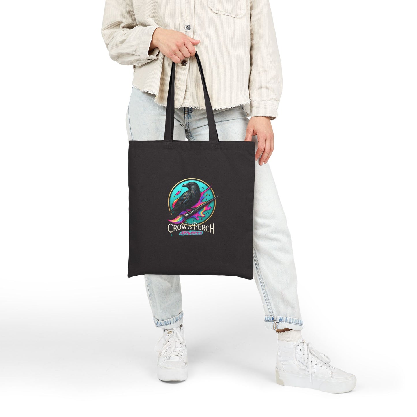 Crow's Perch Artworks Canvas Tote Bag, Eco-Friendly Shopping Bag