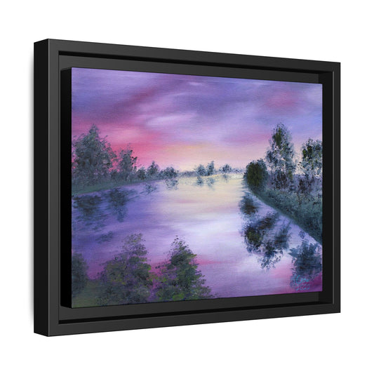 Lavender Lake - Framed Canvas Print