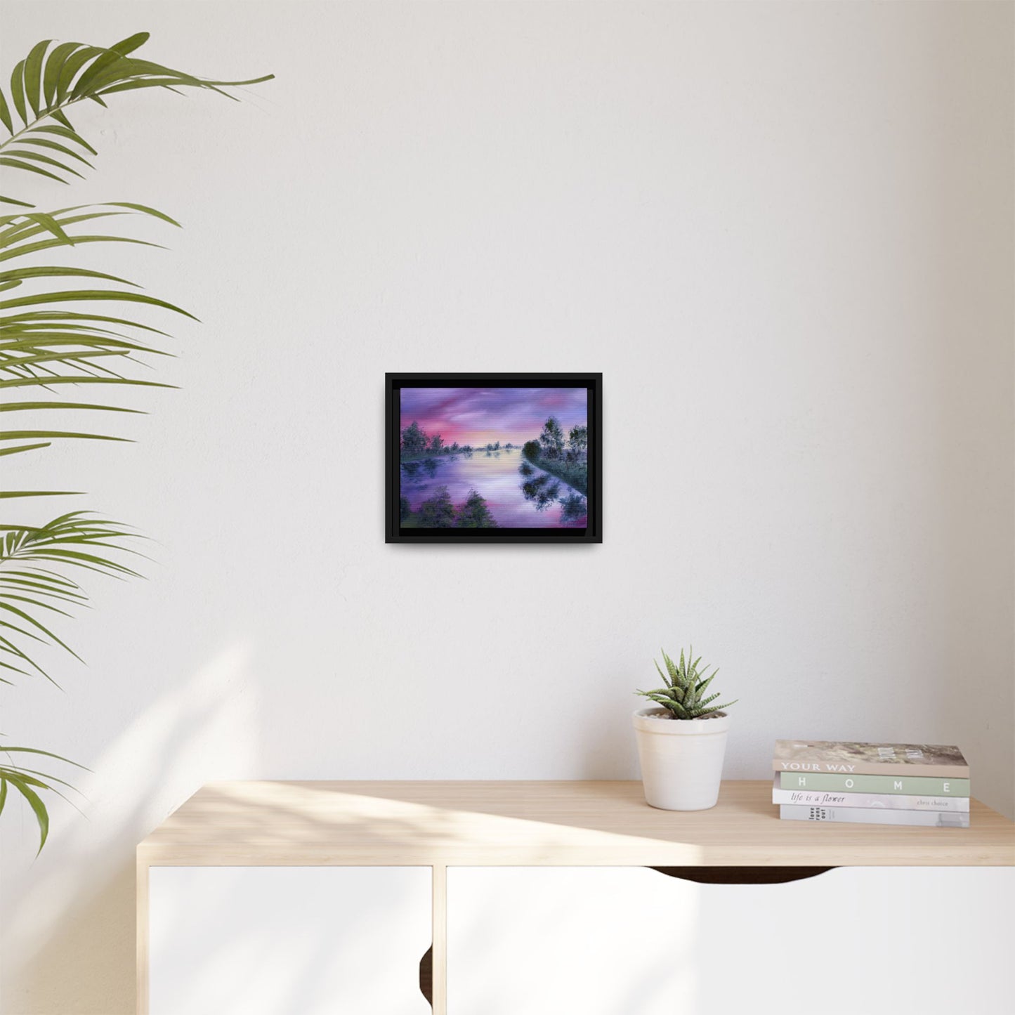 Lavender Lake - Framed Canvas Print