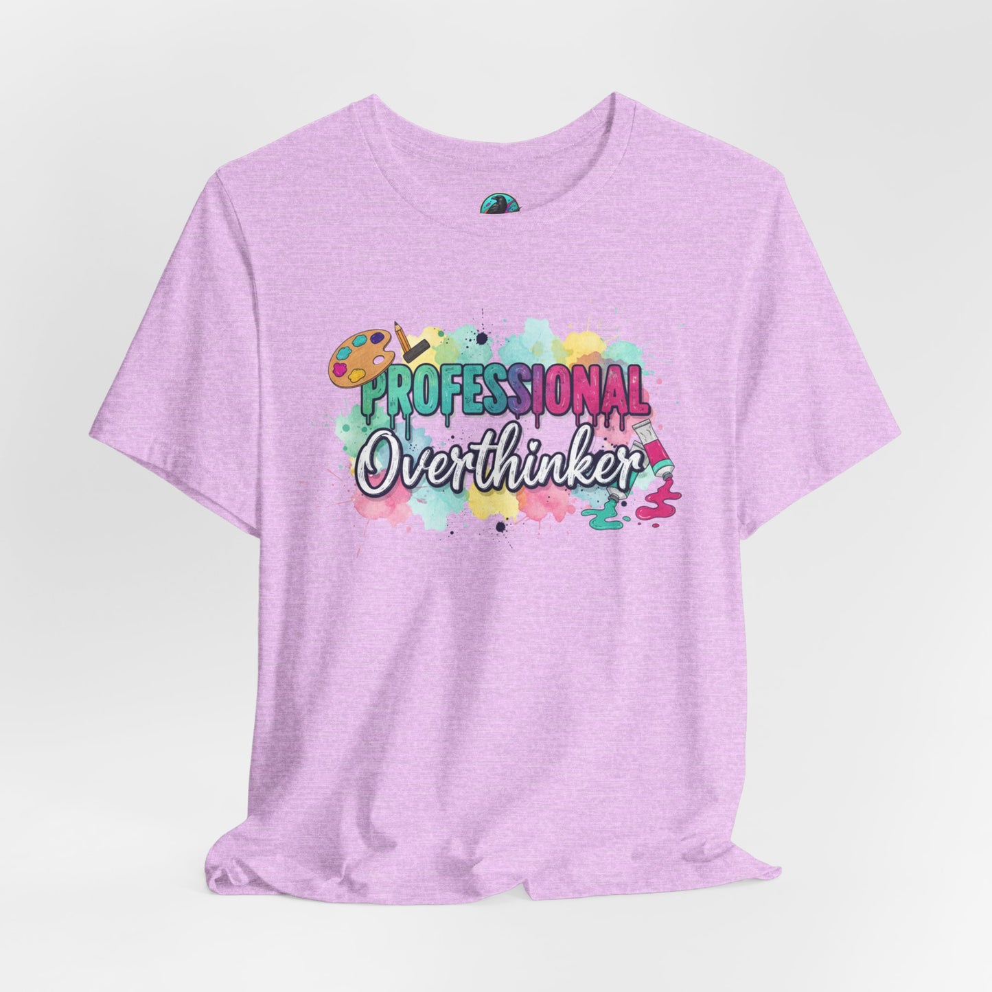 Professional Overthinker T-Shirt - Colorful Watercolor Graphic Tee Printify