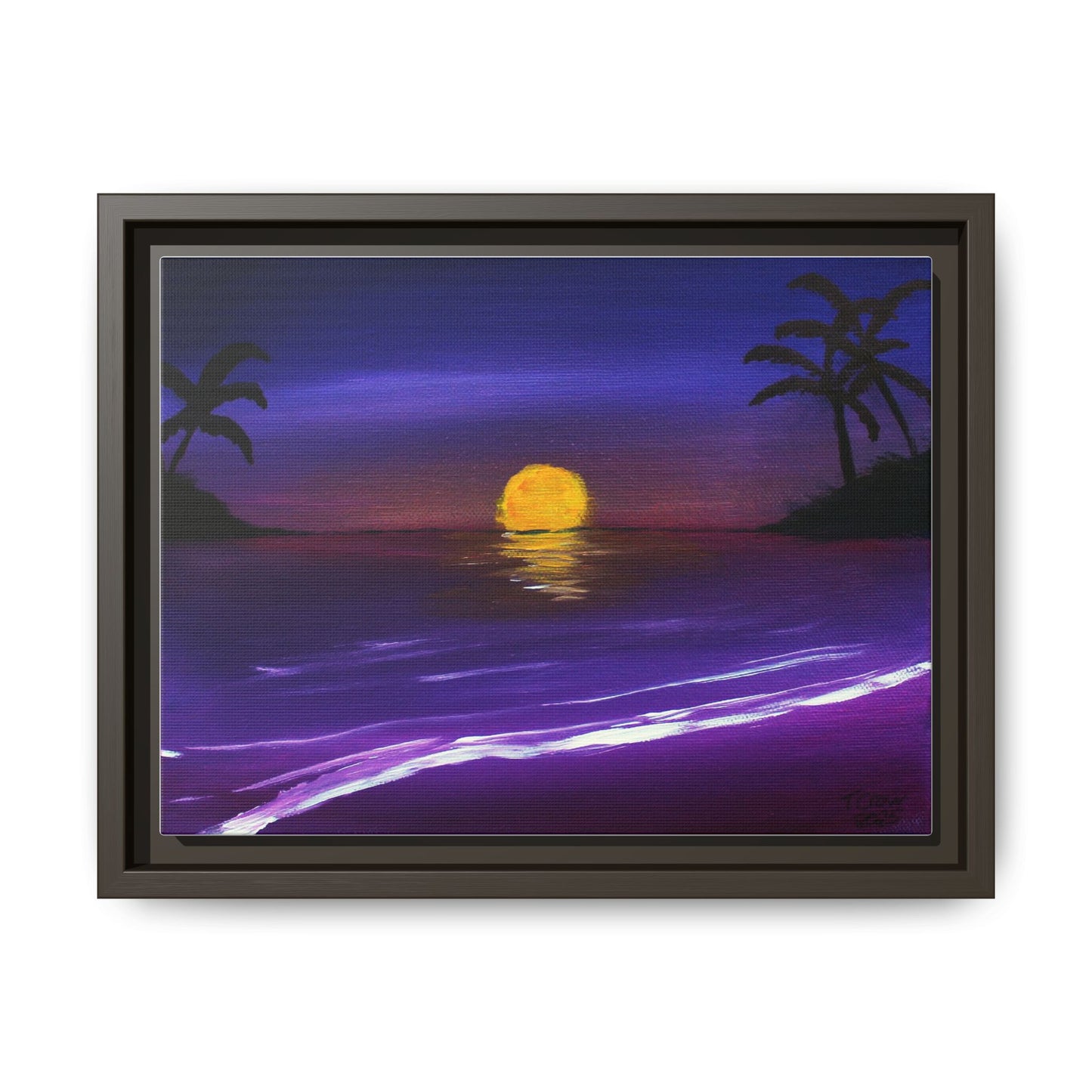 Framed Sunset Canvas Art | Tropical Beach Wall Decor