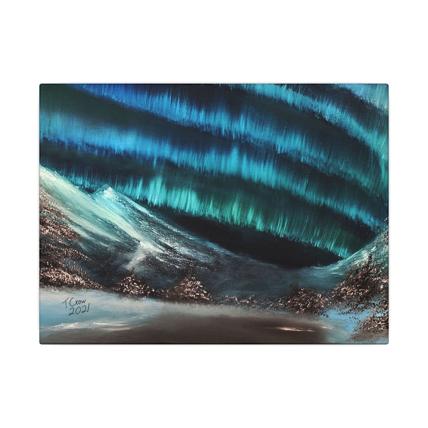 Northern Lights Canvas Wall Art — Aurora Borealis Matte Stretched Canvas