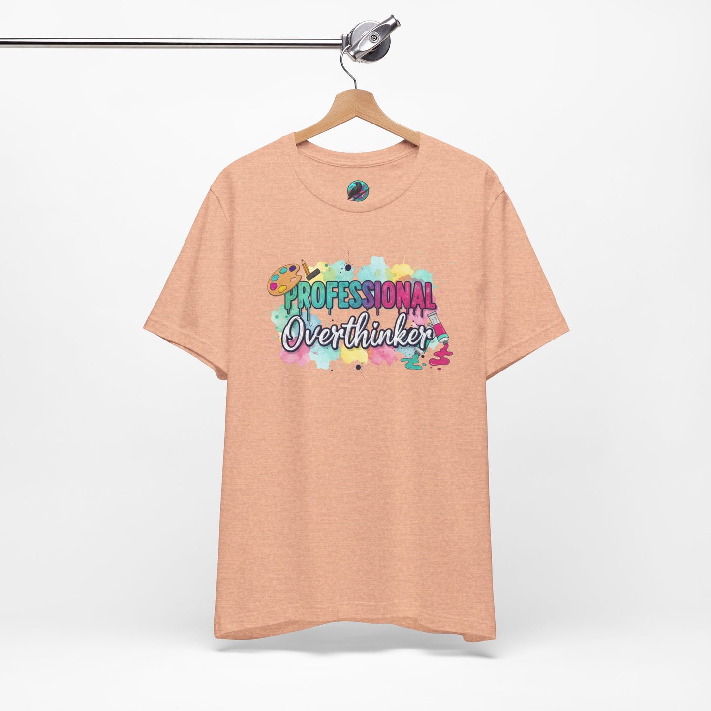 Professional Overthinker T-Shirt - Colorful Watercolor Graphic Tee Printify