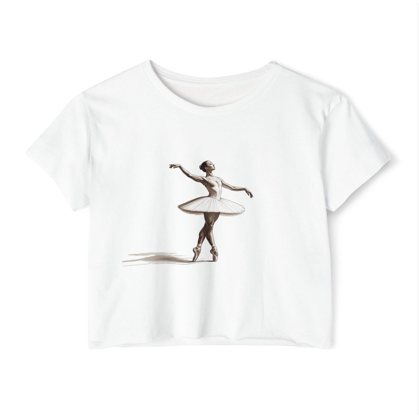 Ballerina Crop Top, Comfortable Summer Wear, Bohemian Style Tee, Perfect for Music Festivals, Dance Events, Beach Days