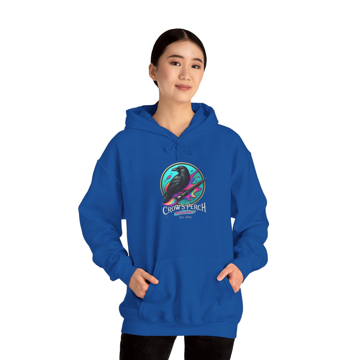 Crow's Perch Artworks Graphic Hoodie, Cozy Sweatshirt Gift, Stylish Layering Piece, Everyday Fashion Statement