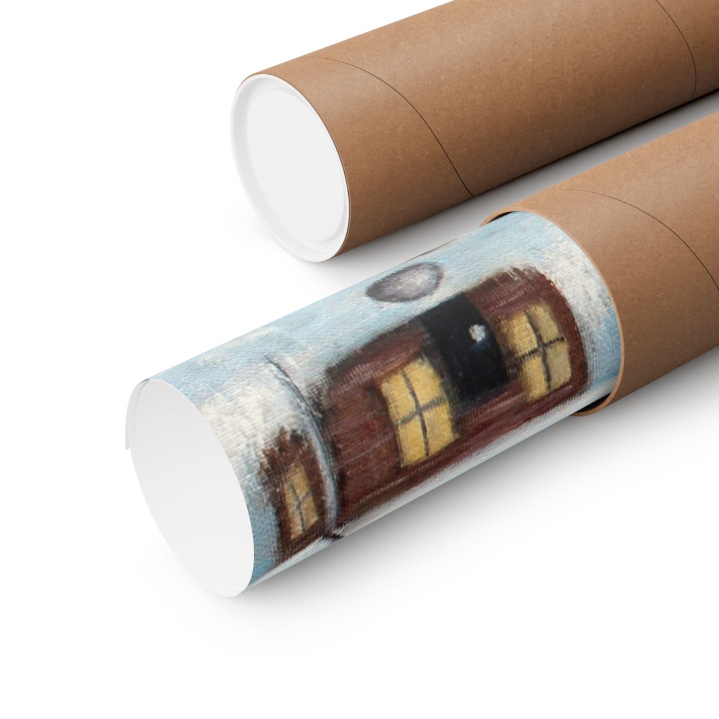 Cabin's Warm Glow - Matte Poster Print