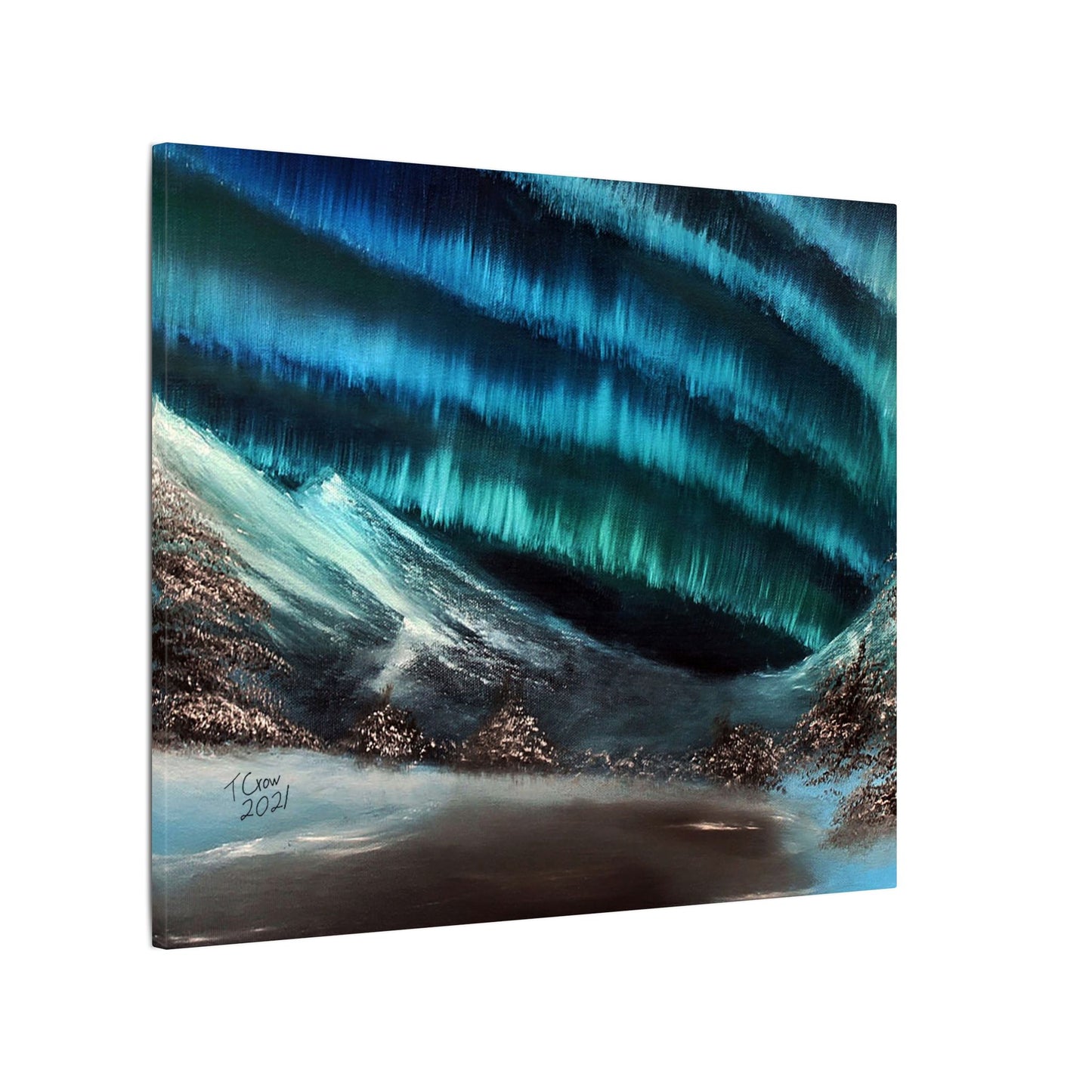 Northern Lights Canvas Wall Art — Aurora Borealis Matte Stretched Canvas