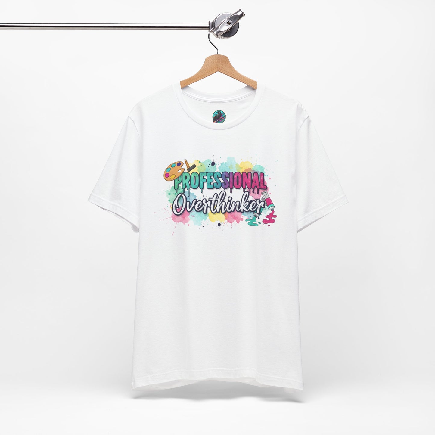 Professional Overthinker T-Shirt - Colorful Watercolor Graphic Tee Printify