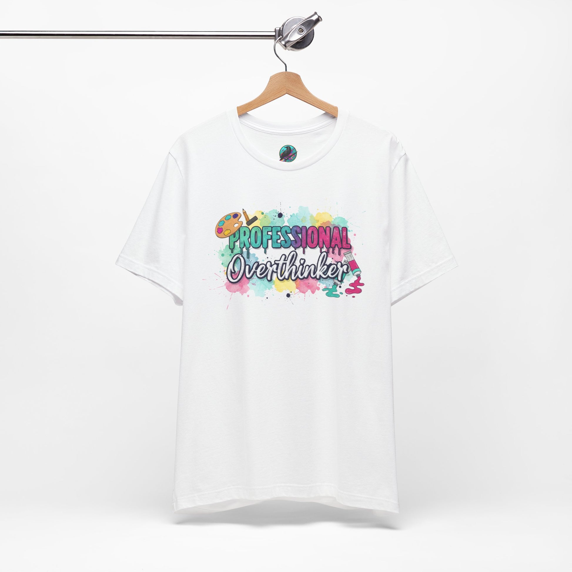 Professional Overthinker T-Shirt - Colorful Watercolor Graphic Tee Printify