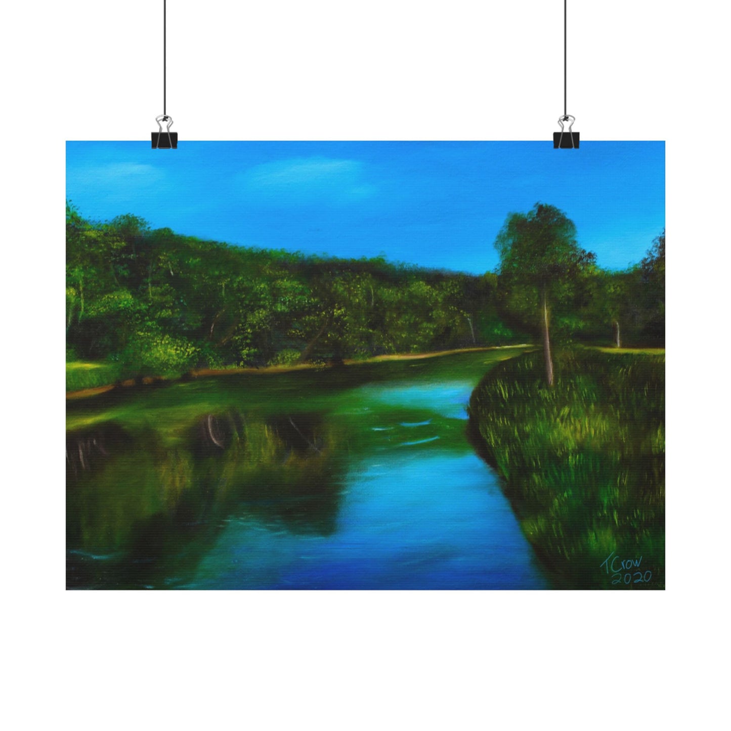 Riverside Reflections - Matte Poster Print Printify