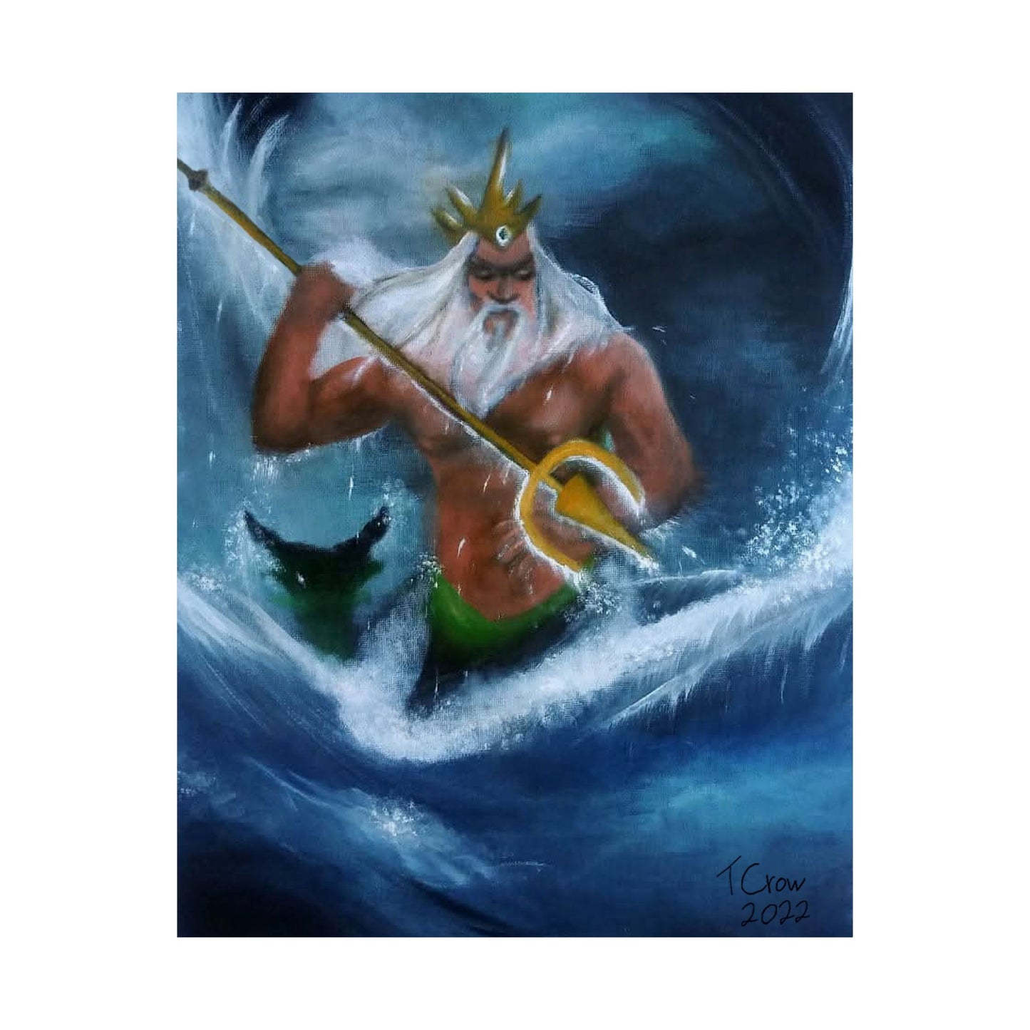 Ocean King Matte Vertical Poster, Sea Art Print, Nautical Wall Decor, Gift for Sailors, Fantasy Home Decor, Unique Art Piece