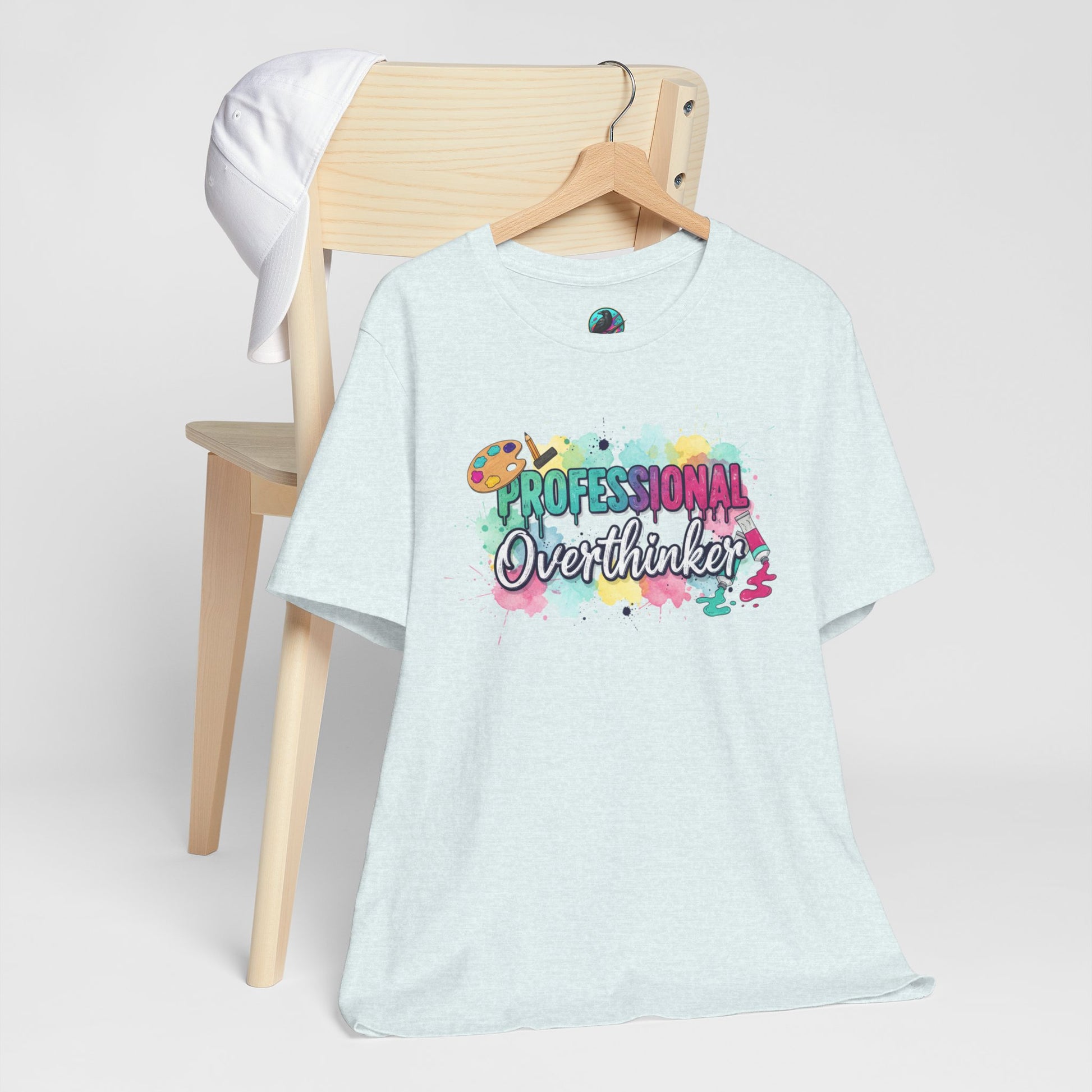 Professional Overthinker T-Shirt - Colorful Watercolor Graphic Tee Printify