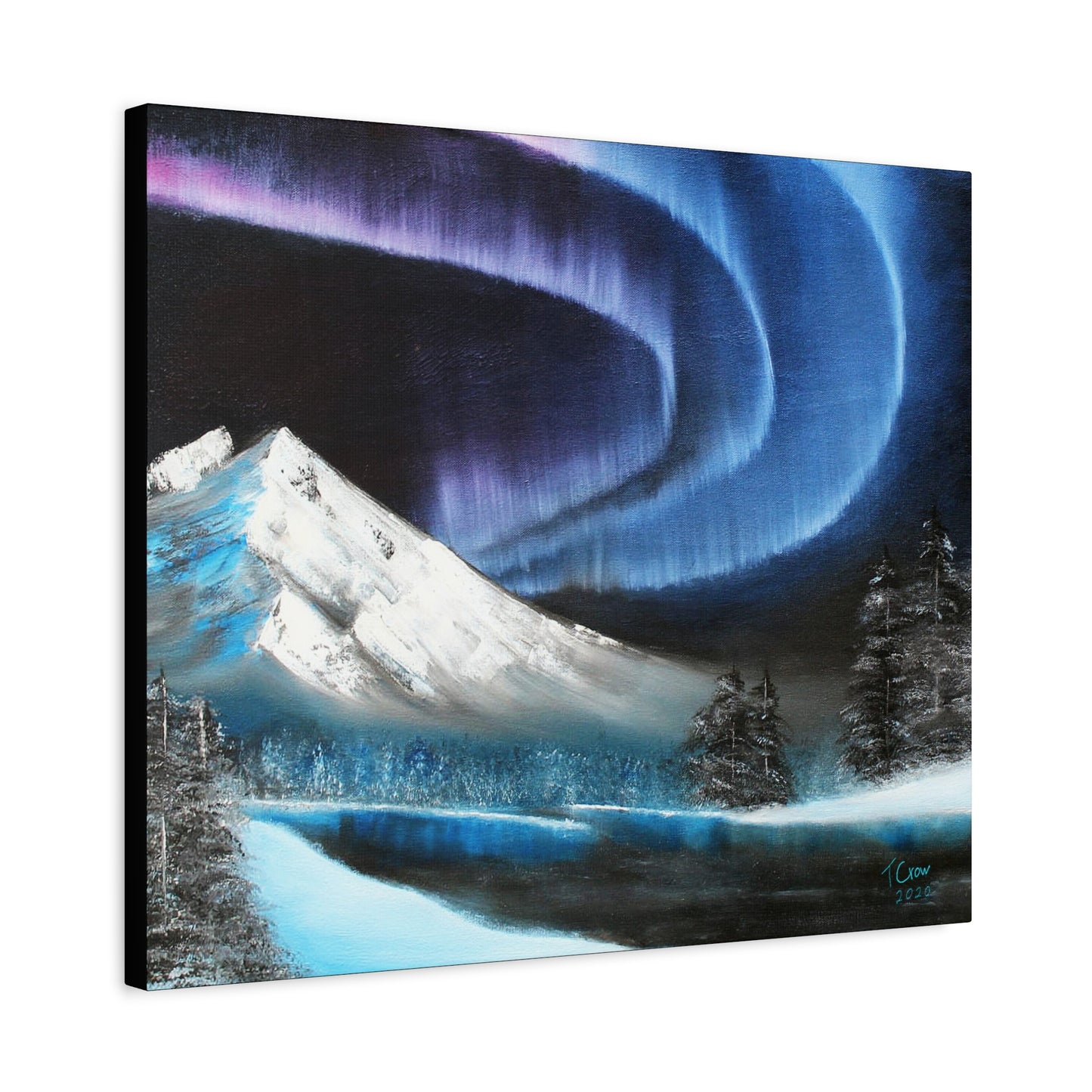 Aurora Borealis Canvas Art | Mountain Landscape Wall Decor