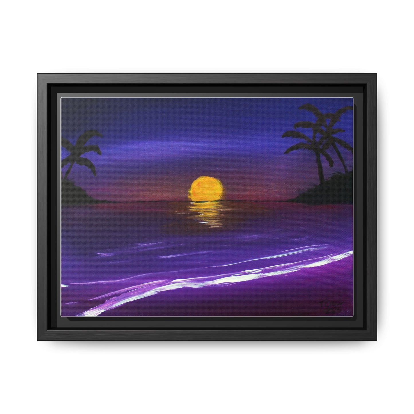 Framed Sunset Canvas Art | Tropical Beach Wall Decor
