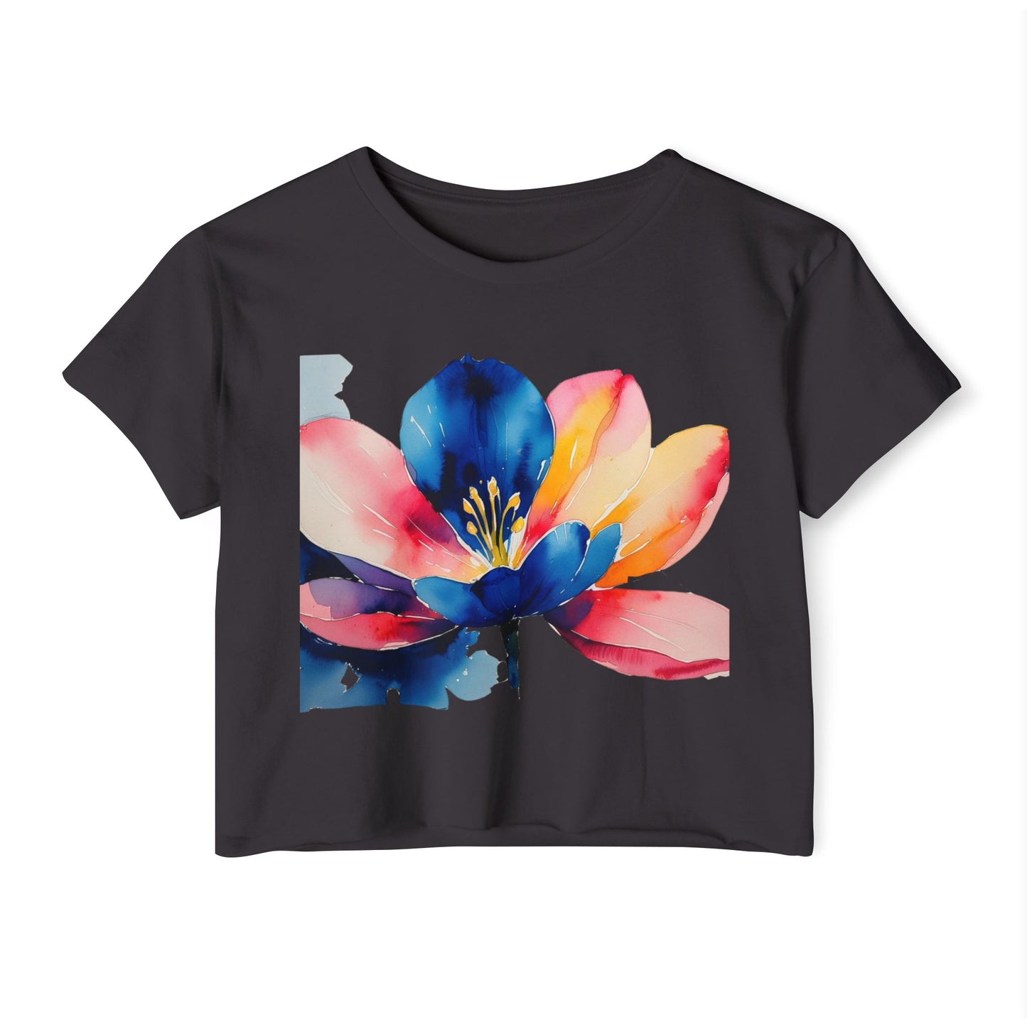 Women's Floral Festival Crop Top | Summer Top, Music Festival Outfit, Boho Chic Style, Vacation Wear, Beach Party Tee