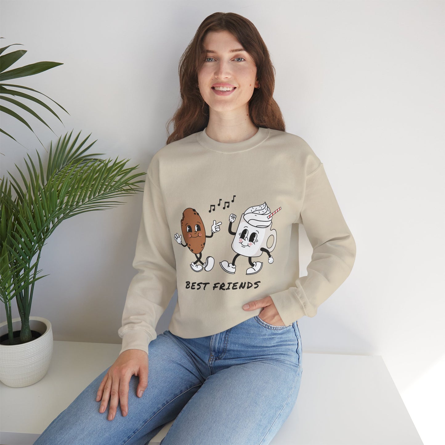 Best Friends Crewneck Sweatshirt, Cute Gift for Friends, Cozy Unisex Sweatshirt, Casual Layering Top, Friendship Apparel
