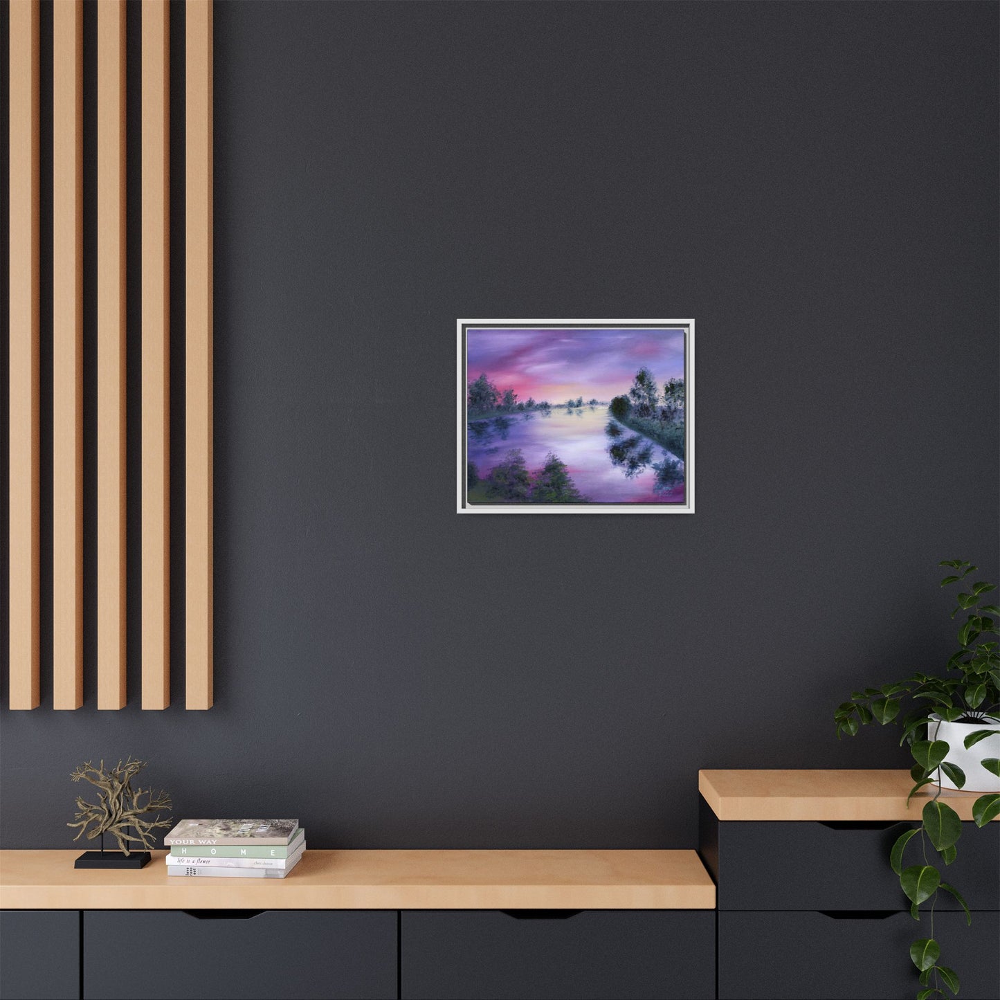 Lavender Lake - Framed Canvas Print