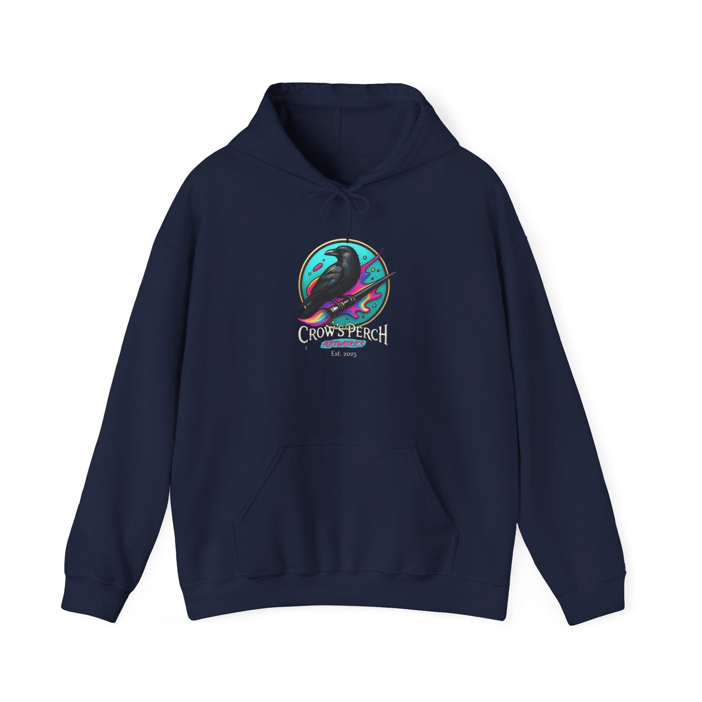 Crow's Perch Artworks Graphic Hoodie, Cozy Sweatshirt Gift, Stylish Layering Piece, Everyday Fashion Statement