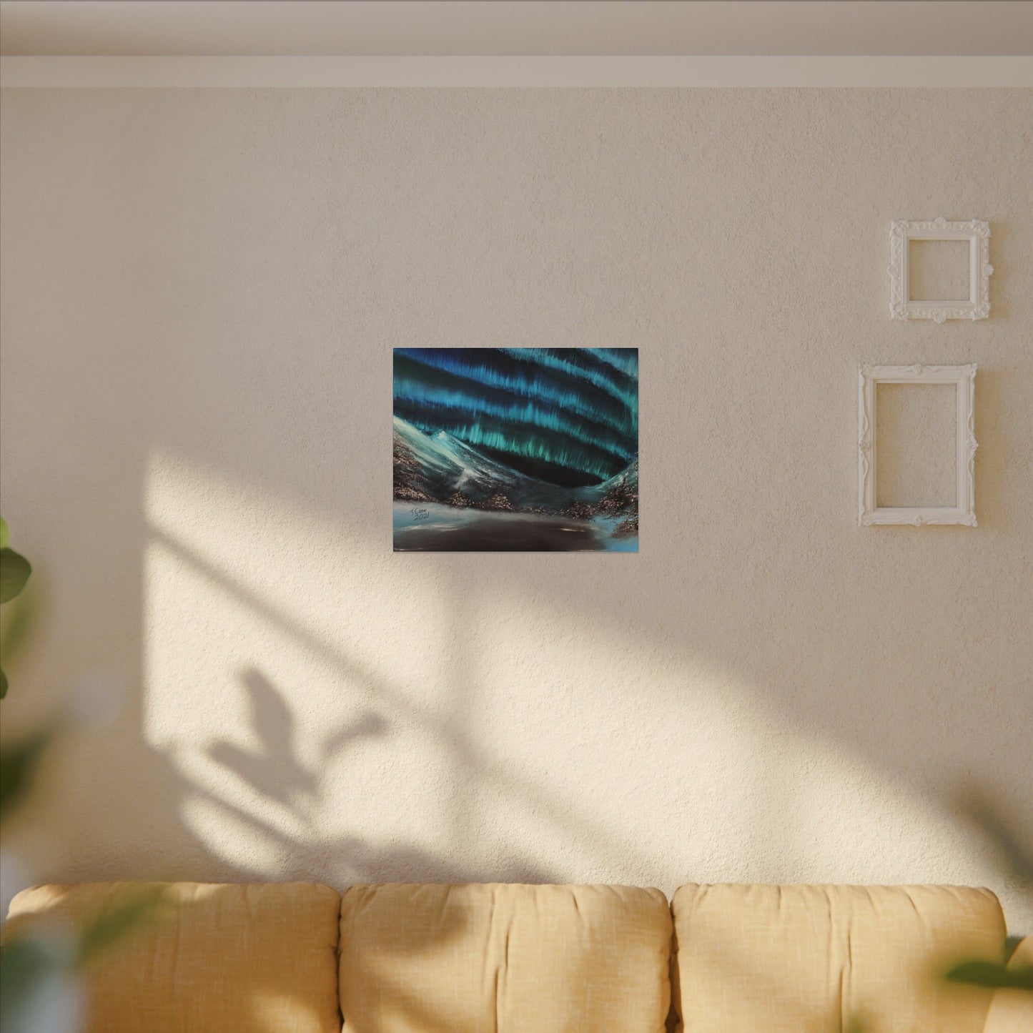 Northern Lights Canvas Wall Art — Aurora Borealis Matte Stretched Canvas