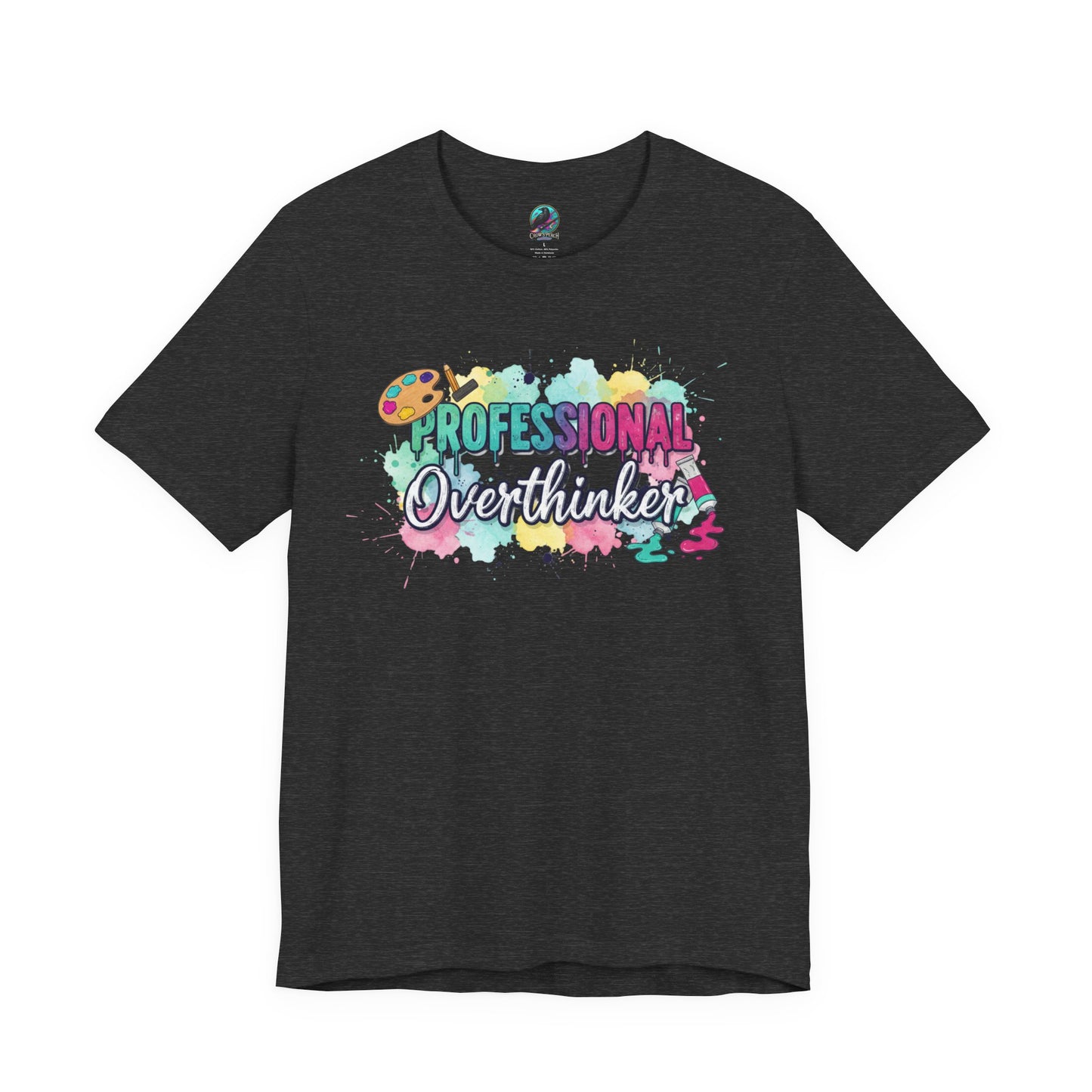 Professional Overthinker T-Shirt - Colorful Watercolor Graphic Tee Printify
