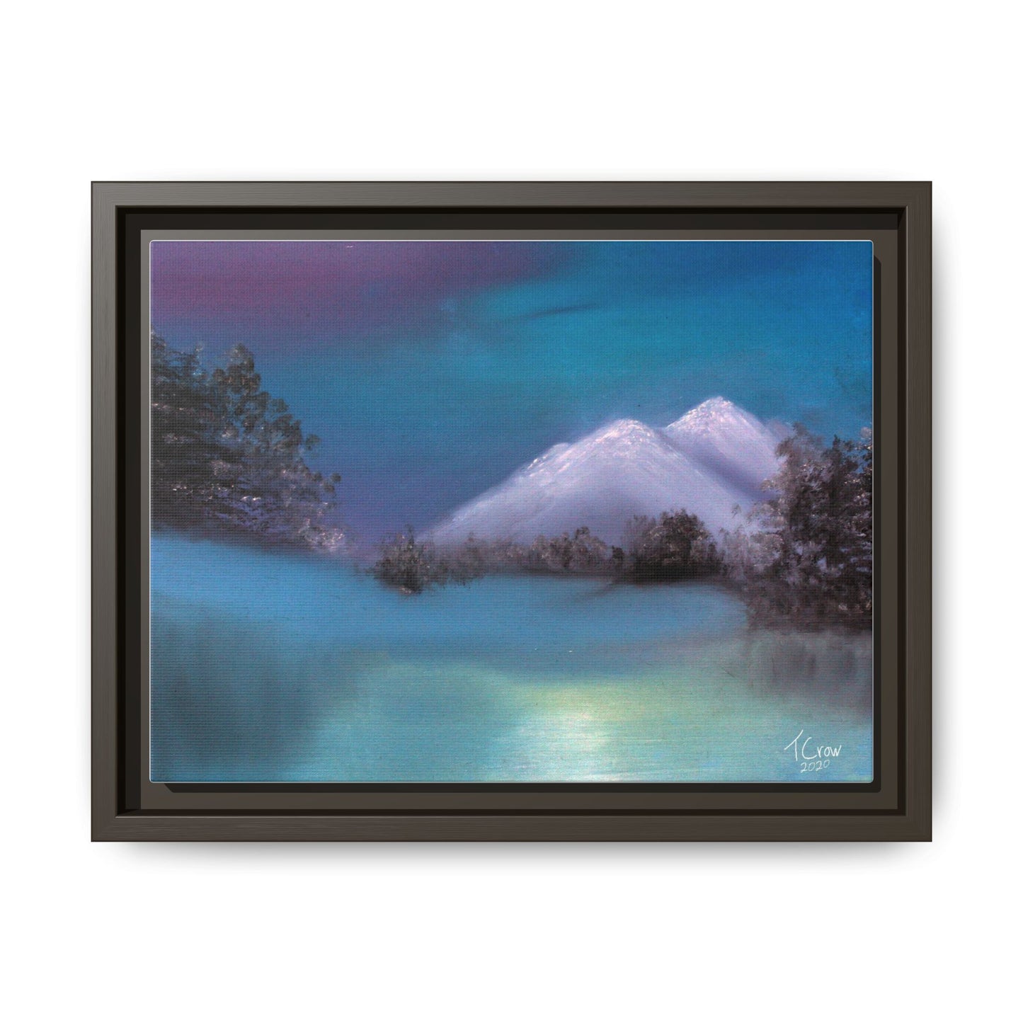 Framed Matte Canvas Art - Dreamy Mountain Landscape