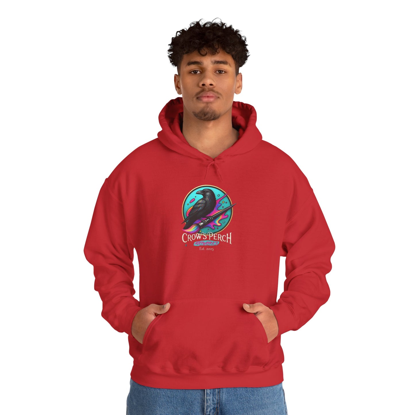 Crow's Perch Artworks Graphic Hoodie, Cozy Sweatshirt Gift, Stylish Layering Piece, Everyday Fashion Statement