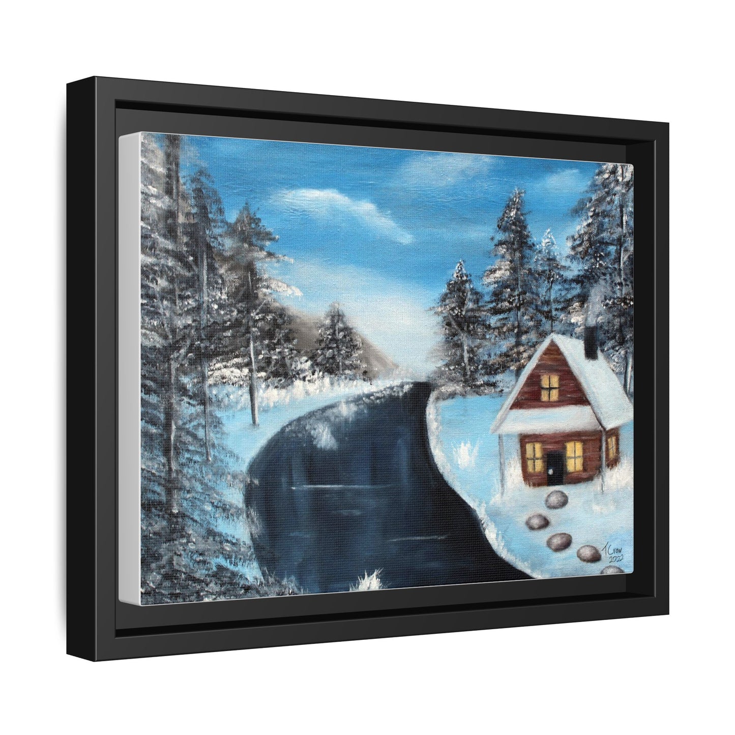 Cozy Winter Landscape Canvas Art Print
