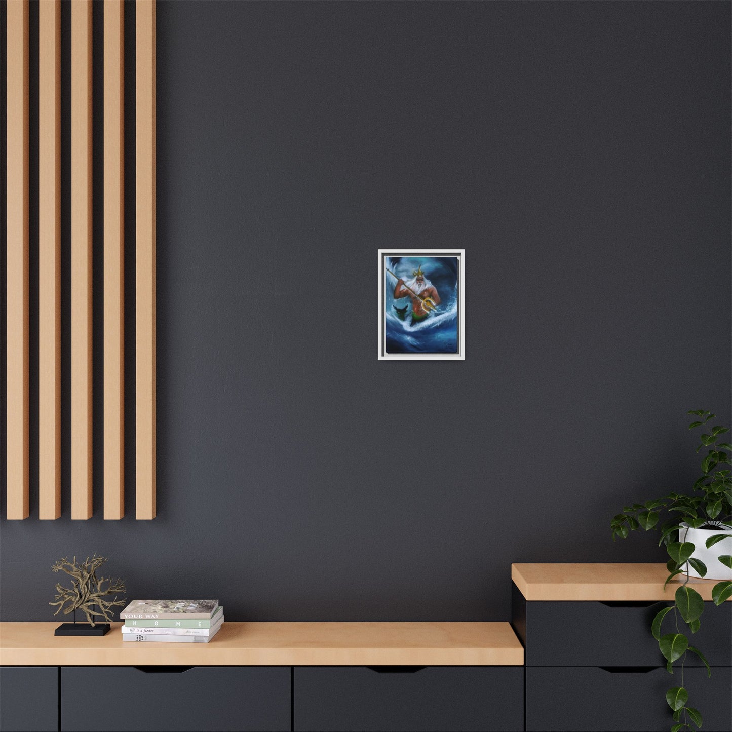 Trident of Final Tides - Framed Canvas Print