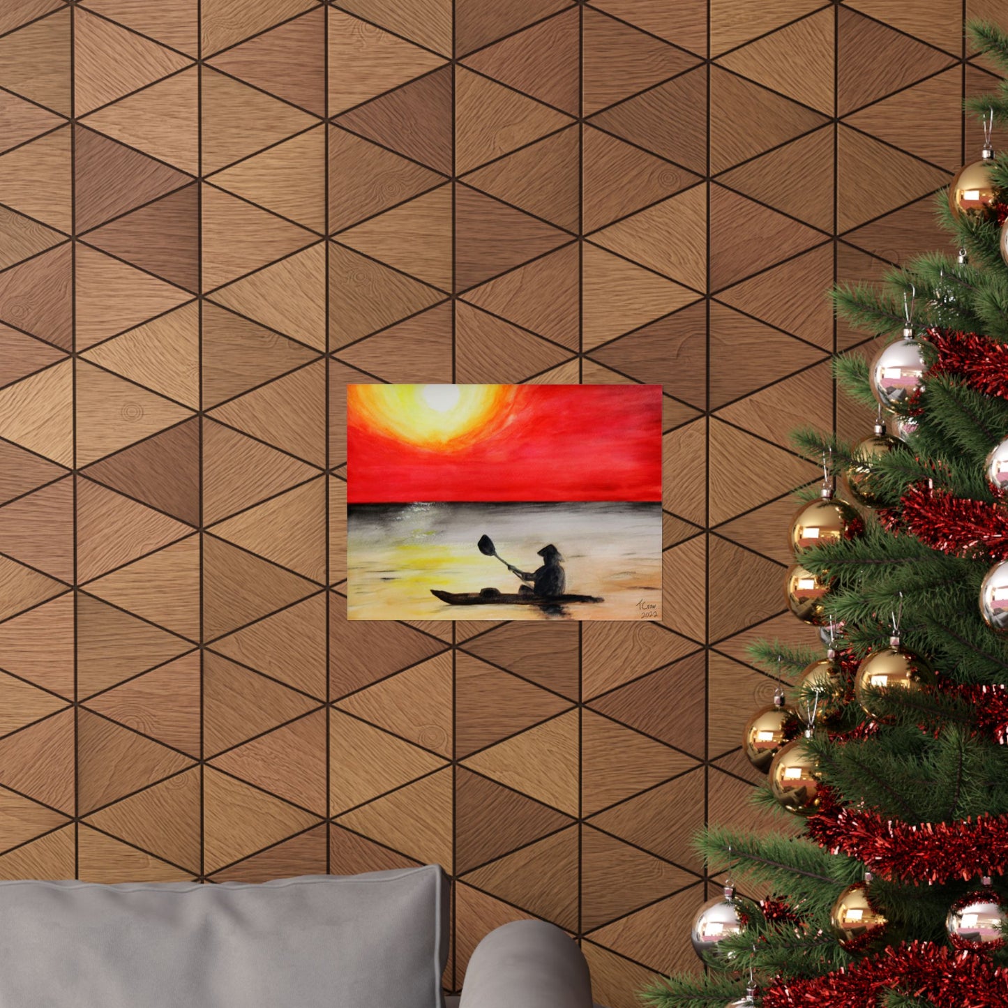 Kayaker at Sunset - Matte Poster Print