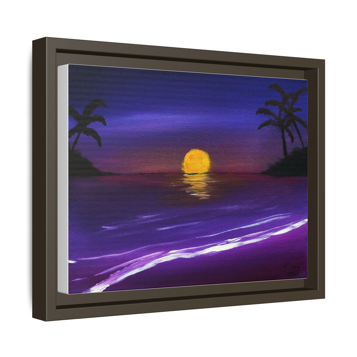 Framed Sunset Canvas Art | Tropical Beach Wall Decor