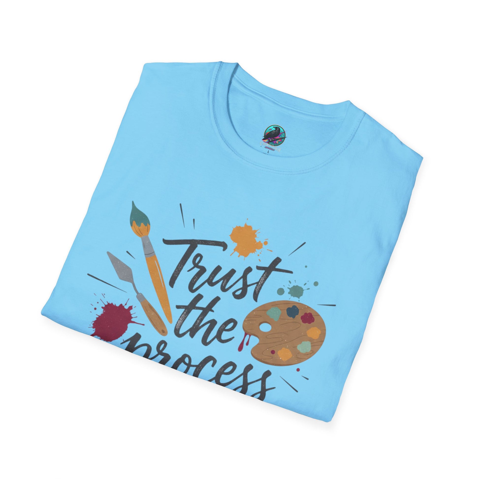 Trust the Process Artist T-Shirt - Inspirational Painter Tee with Palette & Brush Printify