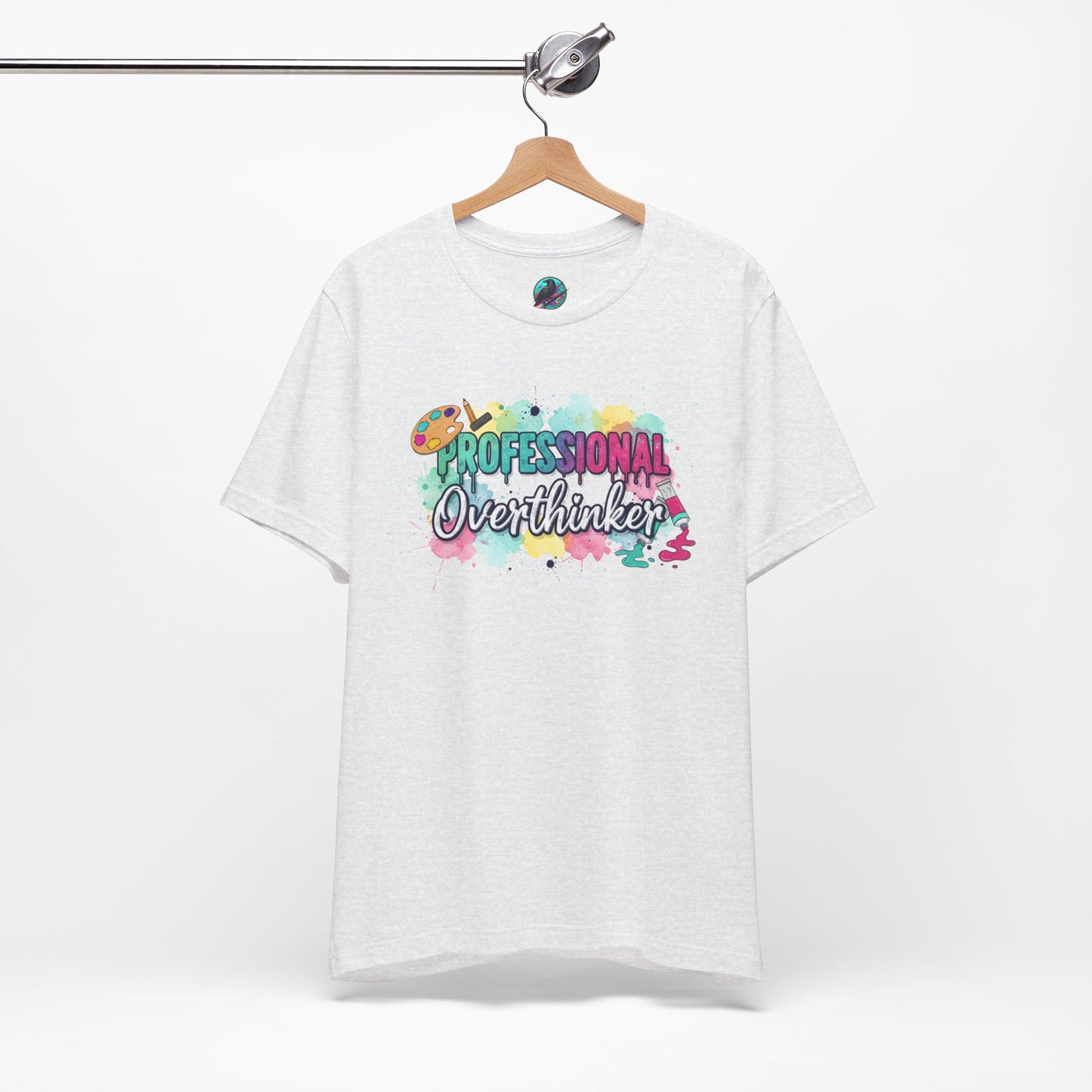Professional Overthinker T-Shirt - Colorful Watercolor Graphic Tee Printify