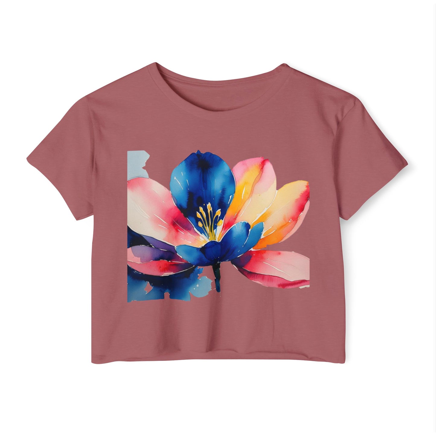 Women's Floral Festival Crop Top | Summer Top, Music Festival Outfit, Boho Chic Style, Vacation Wear, Beach Party Tee