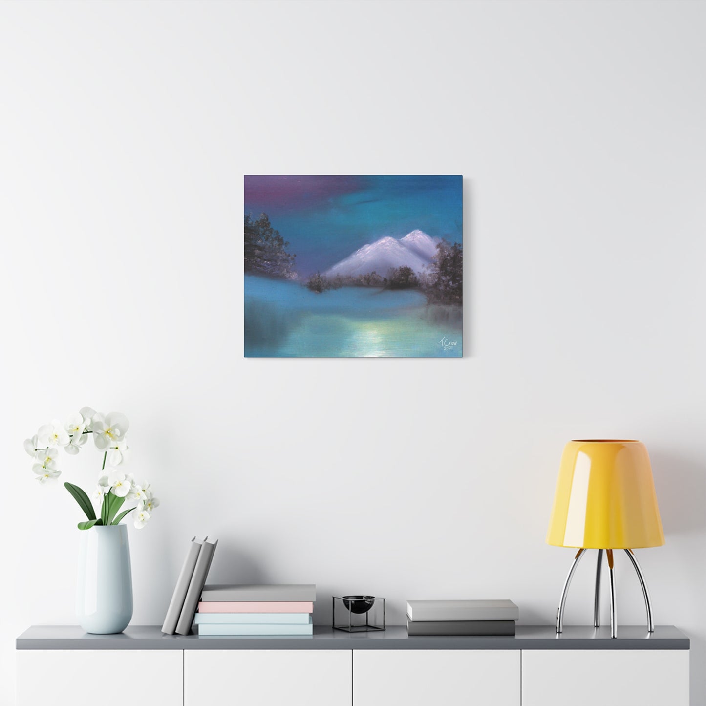 Serene Landscape Canvas Art - Mountain & Reflection