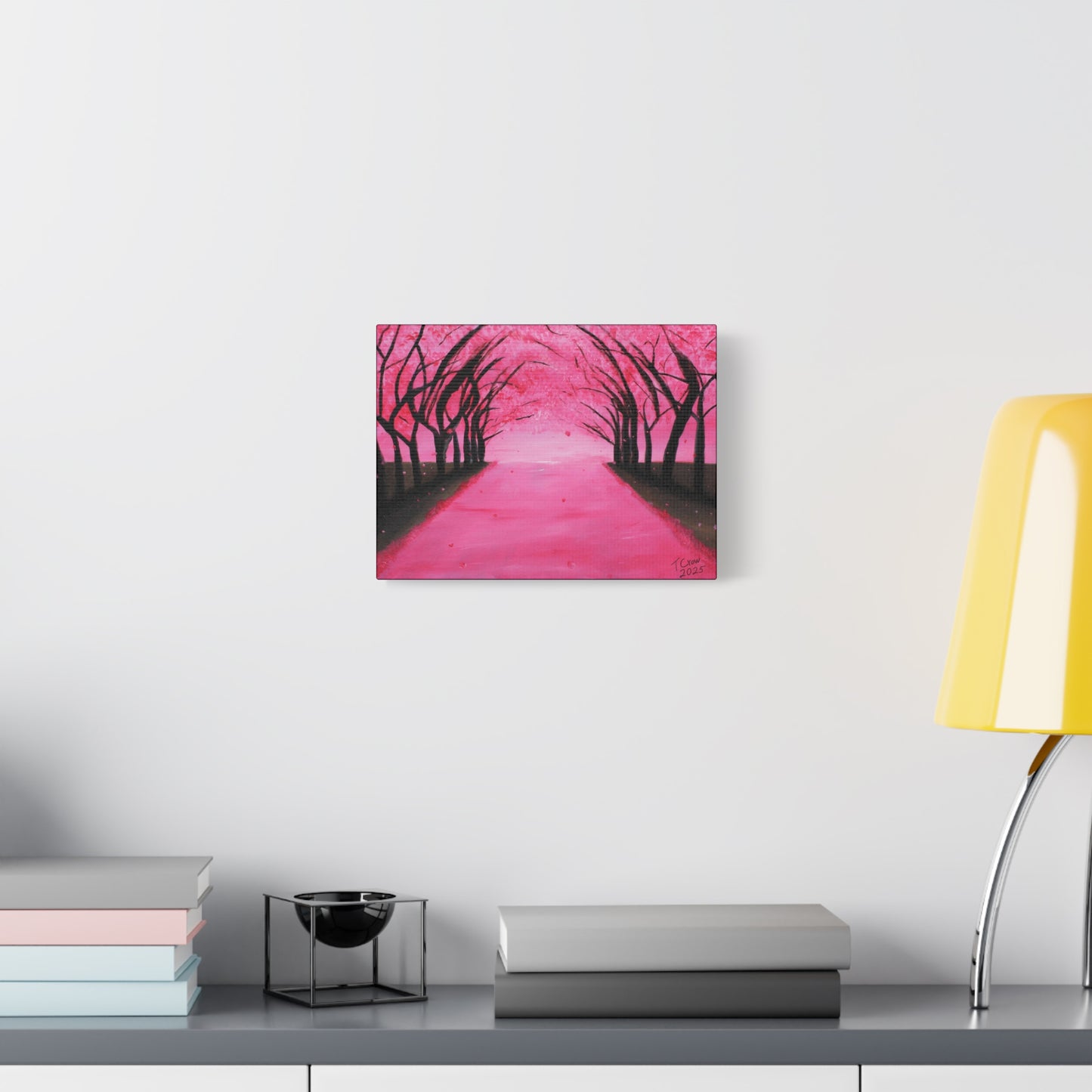 Cherry Blossom Pathway Canvas Art - Elegant Floral Wall Decor