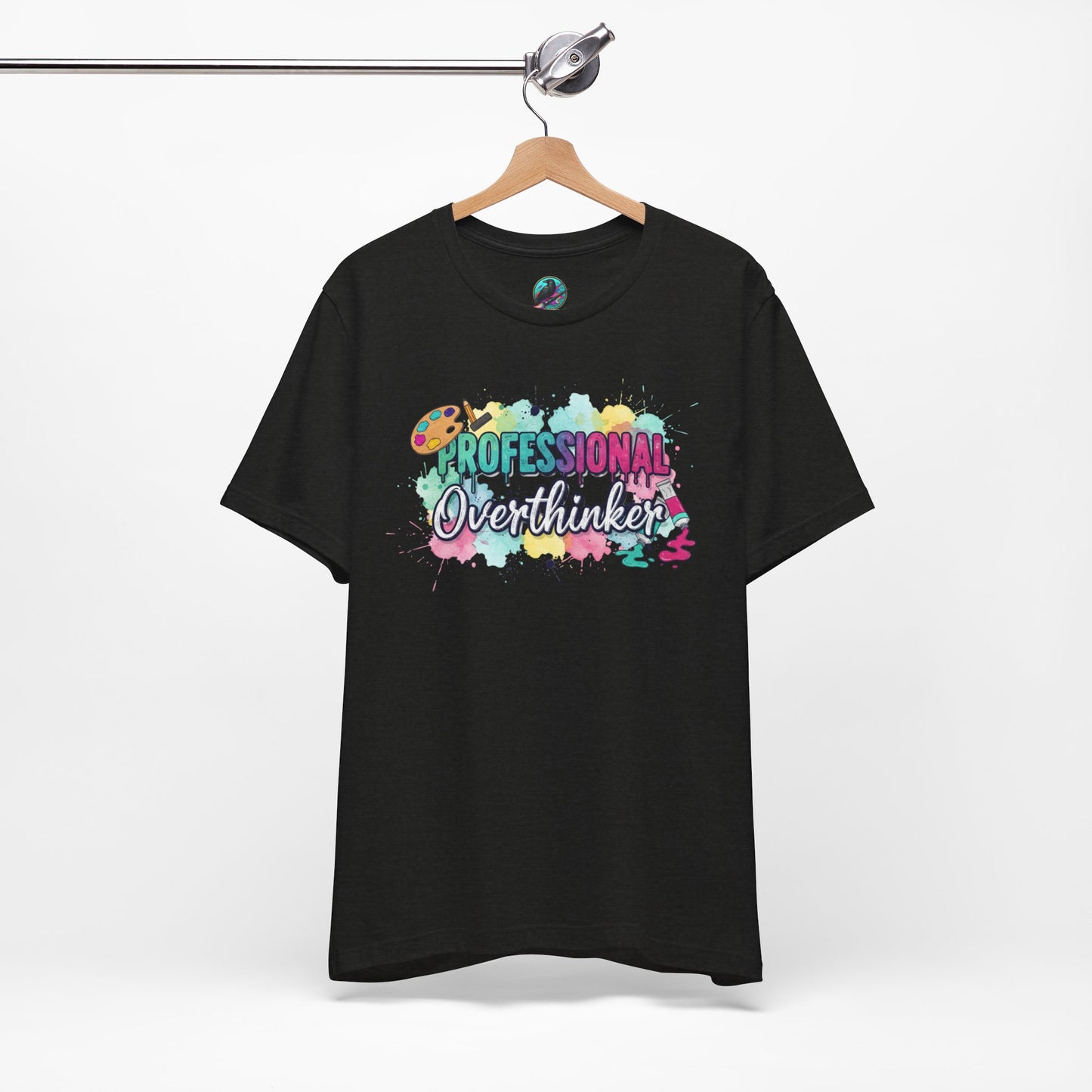 Professional Overthinker T-Shirt - Colorful Watercolor Graphic Tee Printify