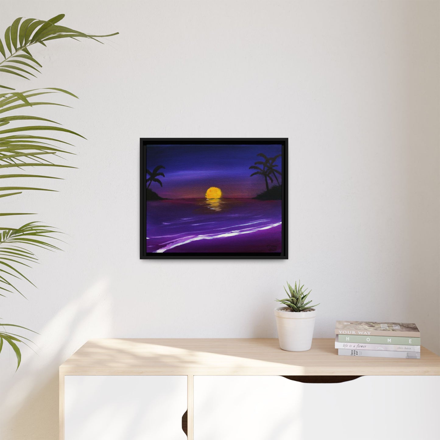 Amethyst Shore - Framed Canvas Print