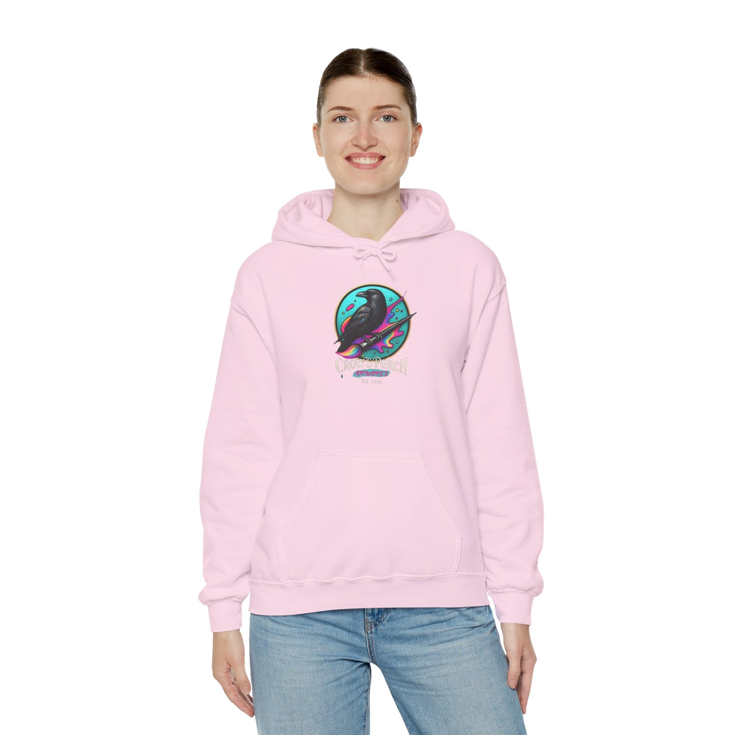 Crow's Perch Artworks Graphic Hoodie, Cozy Sweatshirt Gift, Stylish Layering Piece, Everyday Fashion Statement