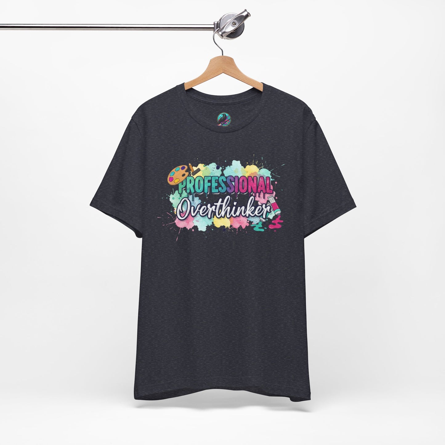 Professional Overthinker T-Shirt - Colorful Watercolor Graphic Tee Printify