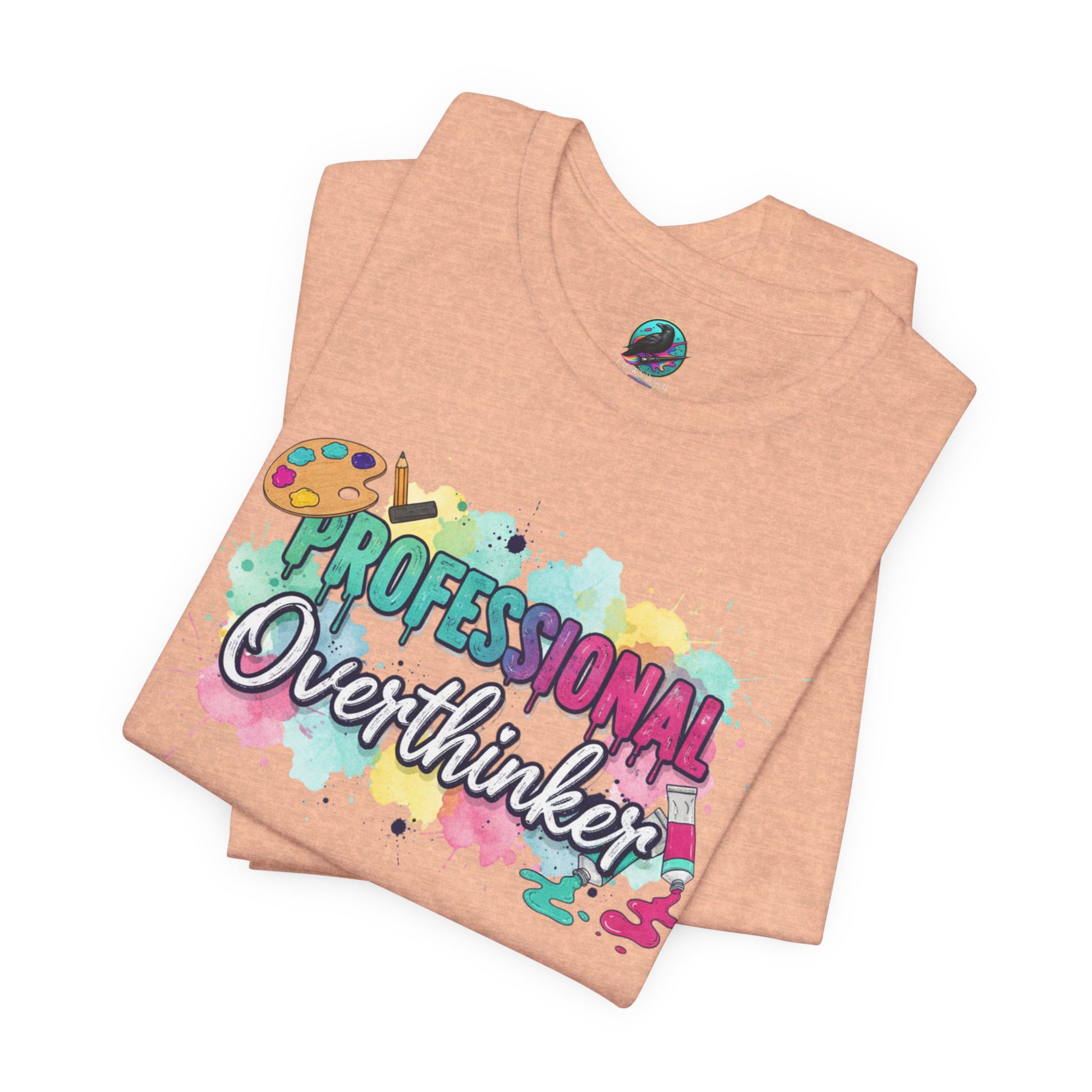Professional Overthinker T-Shirt - Colorful Watercolor Graphic Tee Printify